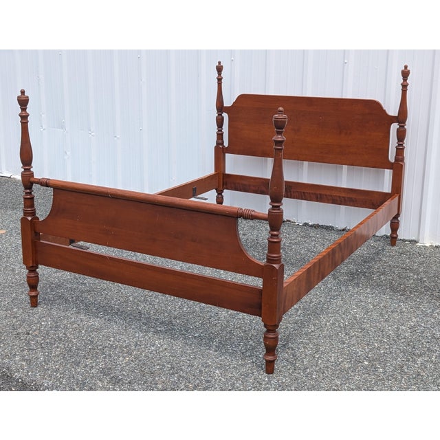 Vintage Whitney Traditional Solid Cherry Four Half Poster Full Size Bed Frame. For Sale - Image 4 of 12