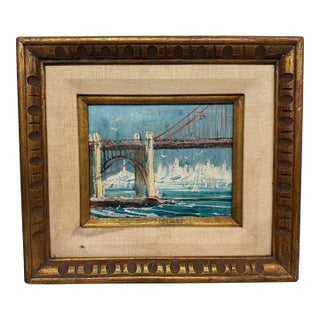 John Checkley Fort Point Landscape Painting, Framed For Sale