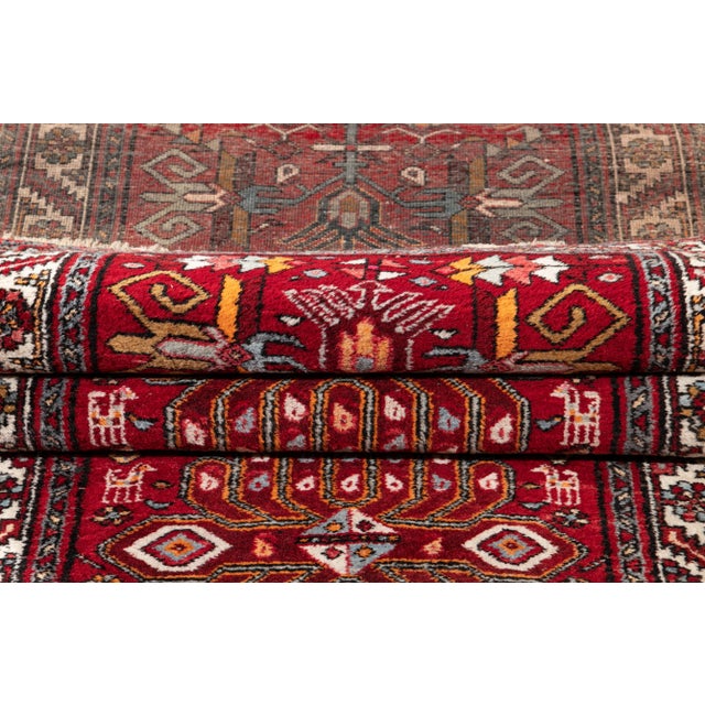 Vintage Persian Heriz Rug, 3'4" X 10'9" For Sale - Image 4 of 12