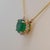 Metal 1.8Ct Zambian Emerald Necklace With Natural Diamond Accents: Solid 14k Gold, 8mm For Sale - Image 7 of 9