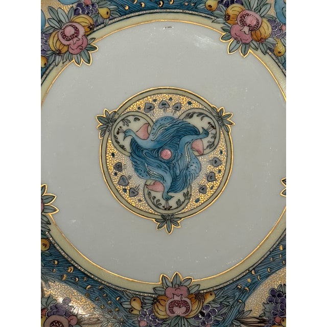 A spectacular and highly rare monument of the early 20th-century Arts & Crafts porcelain painting movement, this...