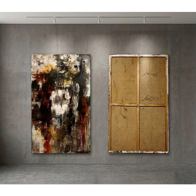 Pair of Abstract Figurative Nude, 1960, Oil on Canvas For Sale - Image 7 of 10