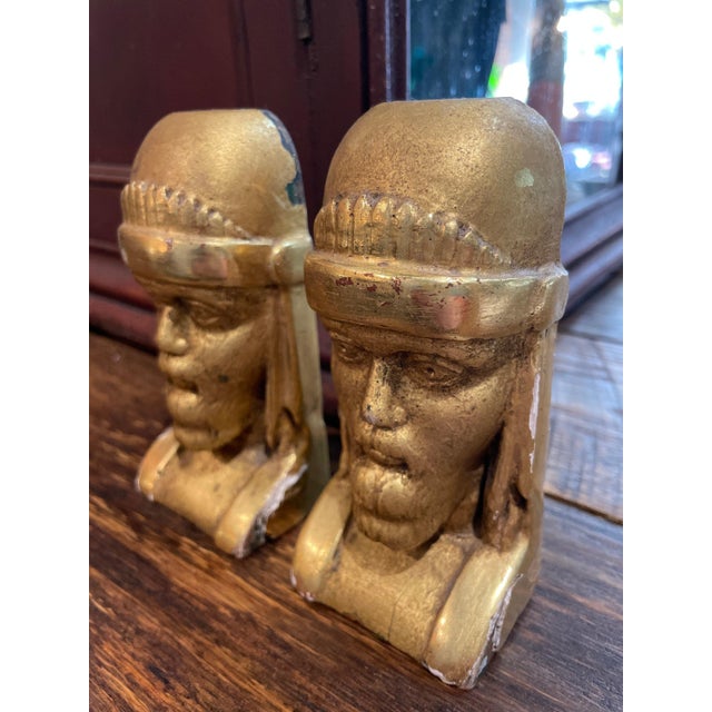 Antique French Architectural Salvage Giltwood Faces For Sale - Image 4 of 6