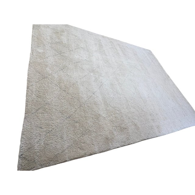 Contemporary Rh Iman Diamond Wool Rug 9x12 - Ivory/Silver For Sale - Image 3 of 18