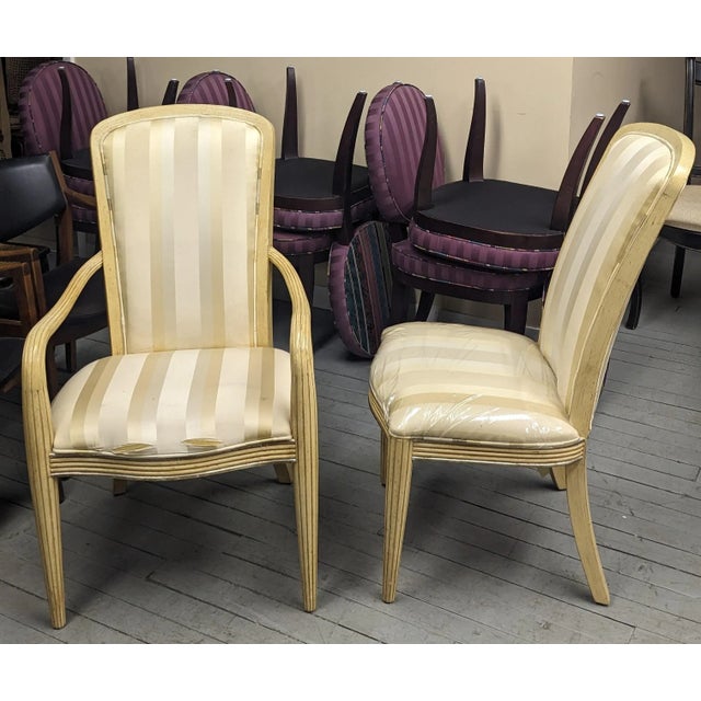 Late 20th Century Late 20th Century Century Furniture Contemporary Pickled Oak Dining Chairs Patina Finish 3812s - Set of 6 For Sale - Image 5 of 12