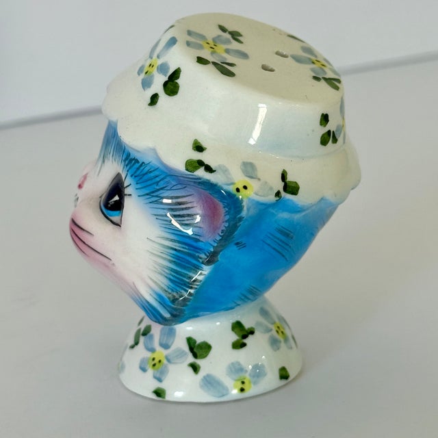 1950s Mid-Century Modern Miss Priss Kitty Salt Pepper Shakers Enesco, Anthropomorphic Ceramic Kitties For Sale - Image 11 of 11