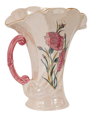 Mid-20th Century Ceramic Floral Motif Pouring Jug