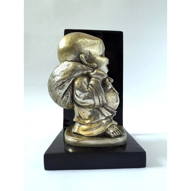 Late 20th Century Vintage Bronze - Laughing Buddha Bookend For Sale - Image 5 of 9