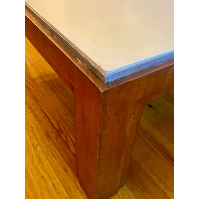 Modern Vintage Ralph Lauren Leather Coffee Table – Modern Cherry & Cream For Sale - Image 3 of 17