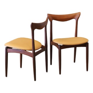 Walnut and Leather Dining Chair by H. W. Klein for Bramin, 1960s, Set of 6 For Sale