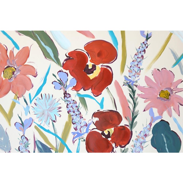 2025, Illustrative Floral Painting, Large Diptych of Poopies and Wildflowers, Acrylic Paint on Watercolor by Romina Milano For Sale - Image 10 of 10