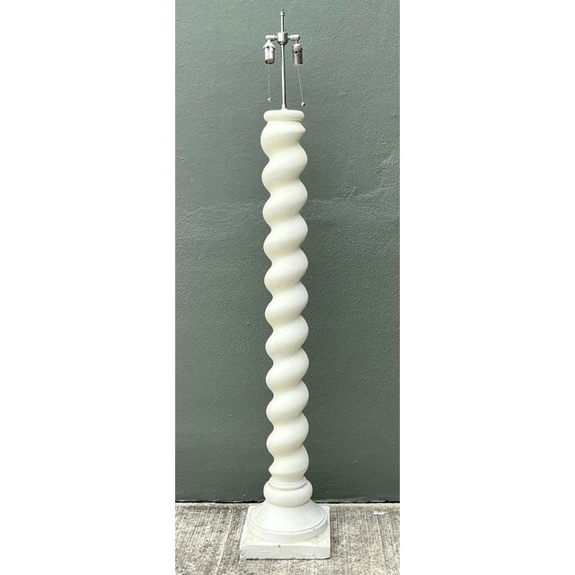 Mid-Century Modern Vintage Barley Twist Floor Lamp After Michael Taylor For Sale - Image 3 of 12