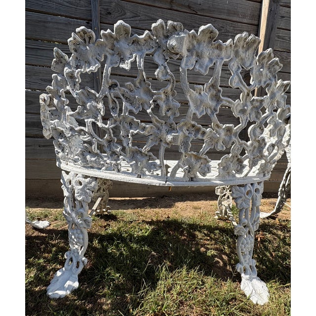Victorian Vintage Cast Aluminum Grapevine Garden Furniture Set – 5 Pieces For Sale - Image 3 of 11