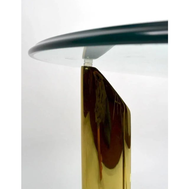 Brass Base Glass Top Table Attributed to Mastercraft For Sale In New York - Image 6 of 11