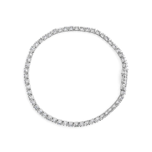Haus of Brilliance 10K White Gold 6.00 Cttw Classic Natural Diamond Tennis Bracelet For Sale - Image 4 of 5