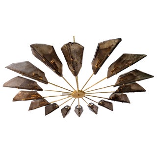 Vintage Chandelier in Brass by Alain Delon For Sale