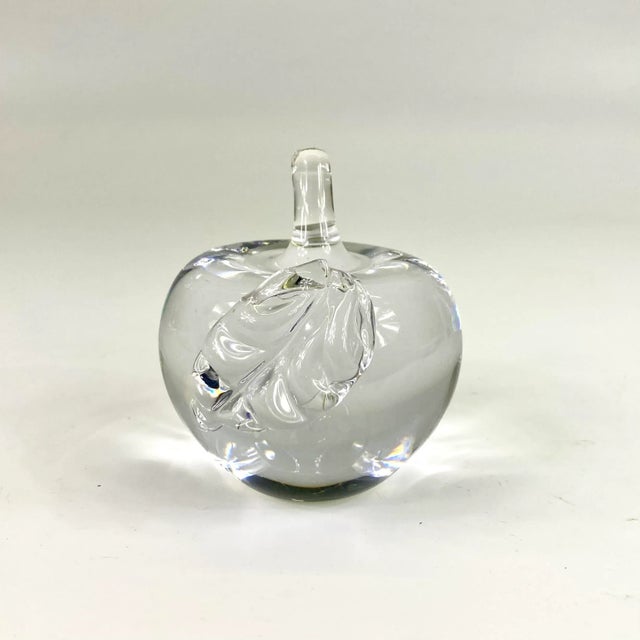 Crystal Apple Paper Weight For Sale - Image 4 of 6