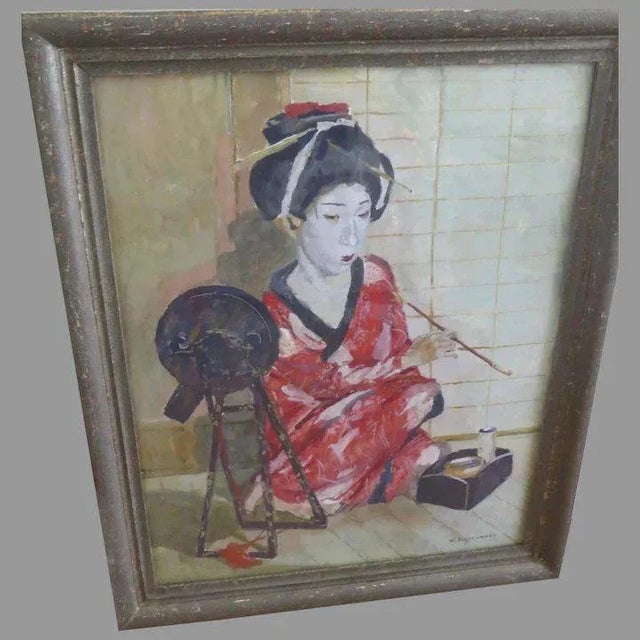 Painting gouache on card by Willem Dooyewaard. Signed lower right. Measures 65cm by 50cm. 25 1/2" by 19 1/2". Sold at...