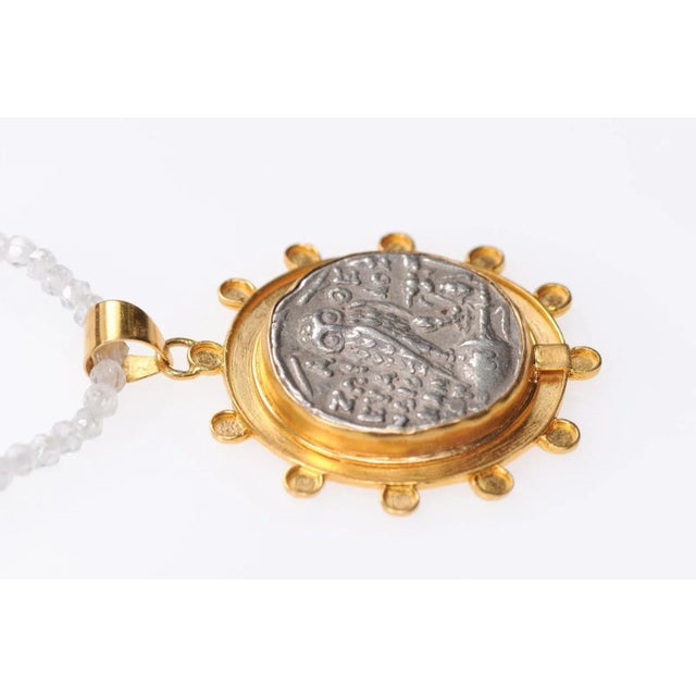 Antique Ancient Greek Owl & Athena Coin Pendant For Sale - Image 11 of 11