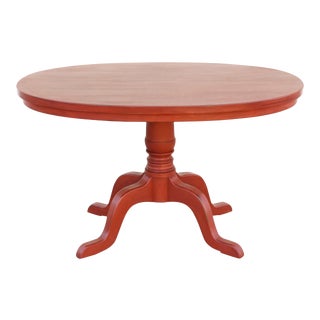 Custom Orange Painted Pedestal Table, Made to Order by Petersen Antiques For Sale
