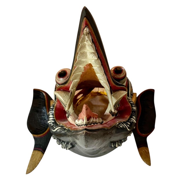 1980s Beautifully Decorated Balinese Garuda Wall Decor Mask For Sale - Image 5 of 7