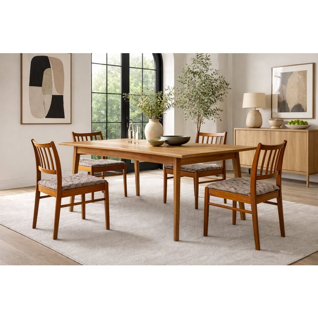 Mid-Century Modern Set of 4 Danish Modern Teak Dining Chairs| Mid Century Scandinavian Chairs, 1960s For Sale - Image 3 of 14