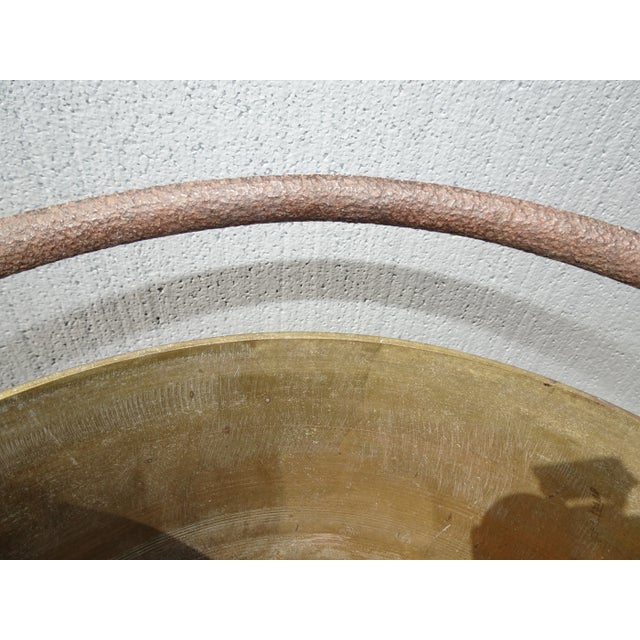 Large Vintage Brass Pot W Handle For Sale - Image 11 of 12