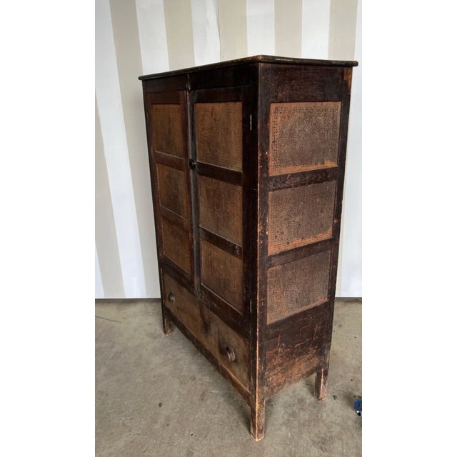 19th Century Virginia Walnut Pie Safe With Original Star Punched Tins For Sale - Image 12 of 13