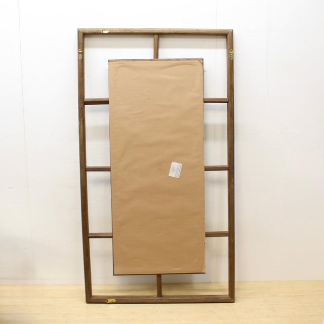 Extra Large 68 Inches Vintage Rustic Wood Grid Wall Mirror For Sale In Fayetteville, AR - Image 6 of 8