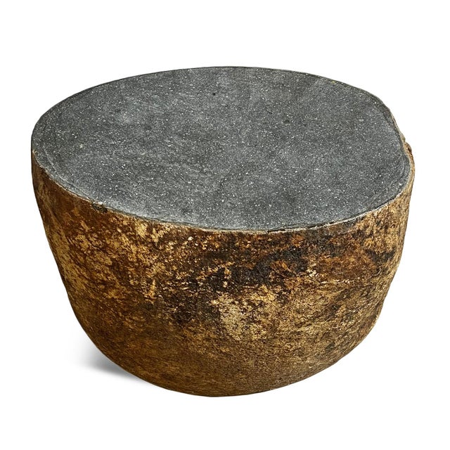 Vintage Stone Boulder Outdoor Side Table Stool For Sale - Image 4 of 5