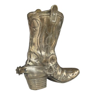 Vintage Ralph Lauren Style Brass Western Boot For Sale