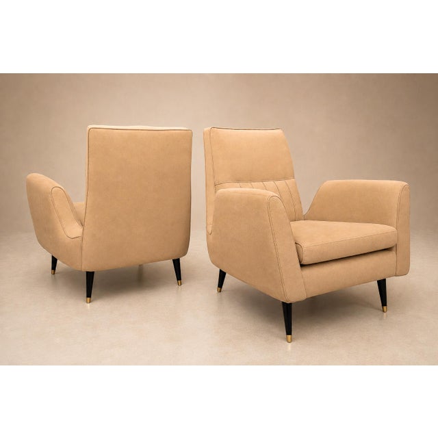 1950s Giuseppe Scapinelli Armchairs in Hardwood & Suede, Brazil, 1950s For Sale - Image 5 of 18