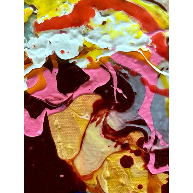 Textile "Napoleons Accomplice" Contemporary Abstract Expressionist Acrylic Painting, Framed For Sale - Image 7 of 9