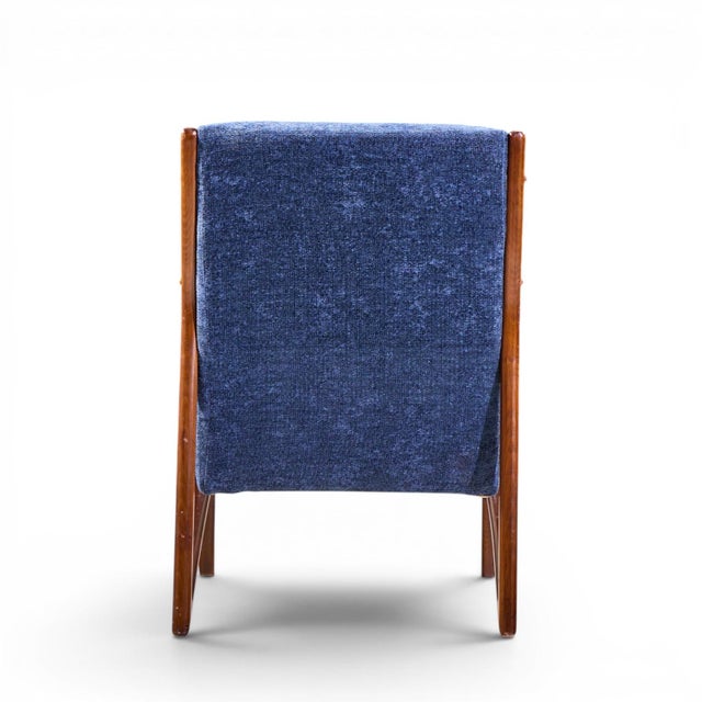 Ico Parisi Style Mid Century Italian Sculpted Mahogany Lounge Chairs - Pair For Sale - Image 9 of 12