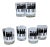 Vintage Piano Graphic Low-Ball Glasses Set of Six For Sale