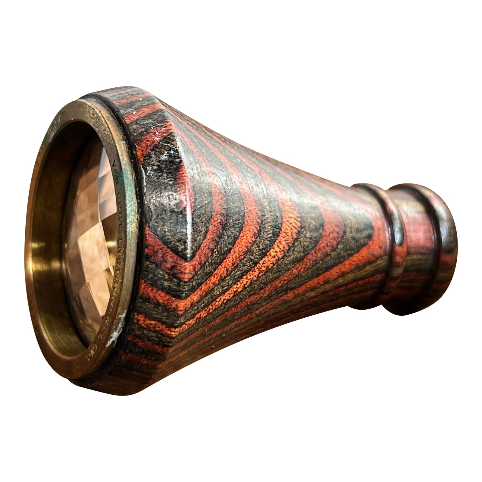 Vintage Exotic Wood & Brass Kaleidoscope