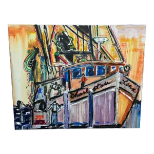The Harbor by Angelo Accetturo Original Acrylic Painting on Canvas
