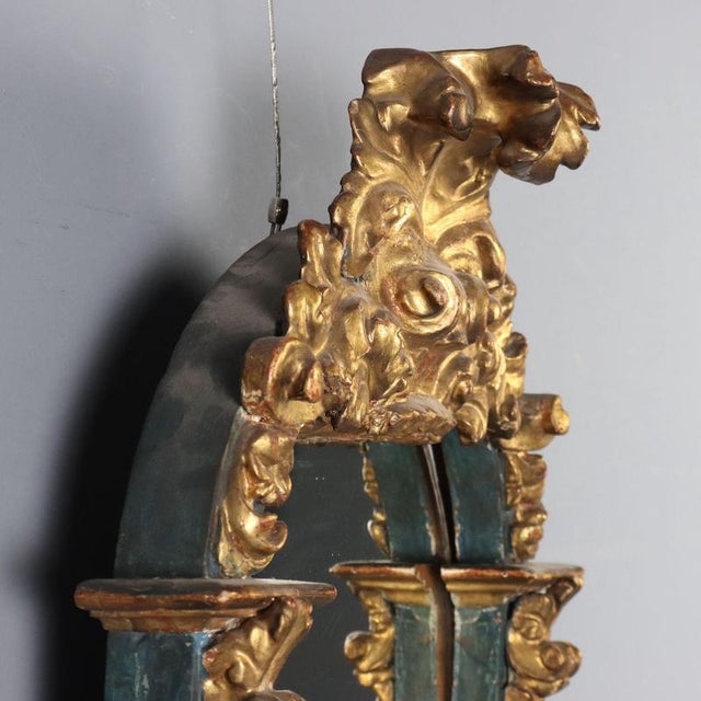 Carved and Gilded Wood Mirror, Italy, 19th Century For Sale - Image 4 of 10