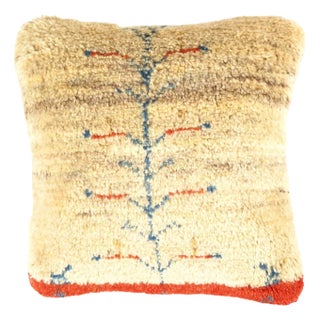 Fine Hand Knotted Persian Gabbeh Pillow For Sale