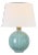 Thomas O'Brien by Visual Comfort Signature Ponteil 17" Table Lamp in Crackled Robin with Linen Shade For Sale