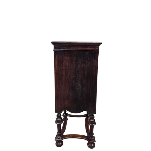 Antique English Mahogany Smoking Cabinet With Glass-Lined Humidor For Sale - Image 9 of 11