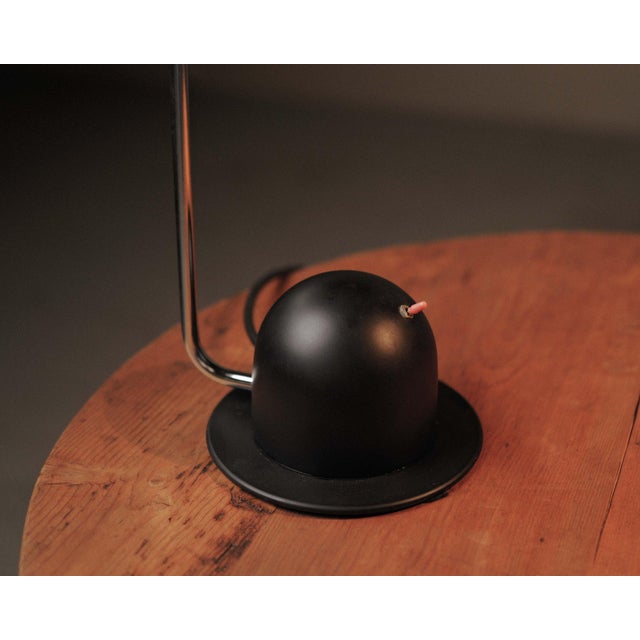 Metal Vintage French Black Lacquered Desk Lamp, 1980 For Sale - Image 7 of 12