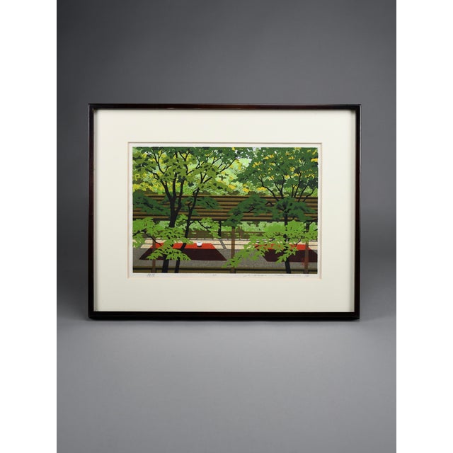 Masao Ido, Green Shade (緑蔭), 1991, Woodblock Print For Sale - Image 9 of 14