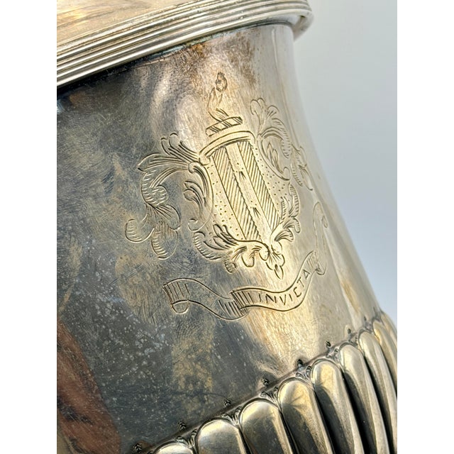 Champagne Vintage Silver Plate Lion Handle Ice Bucket / Champagne Cooler – Neoclassical Urn Form Barware For Sale - Image 8 of 8