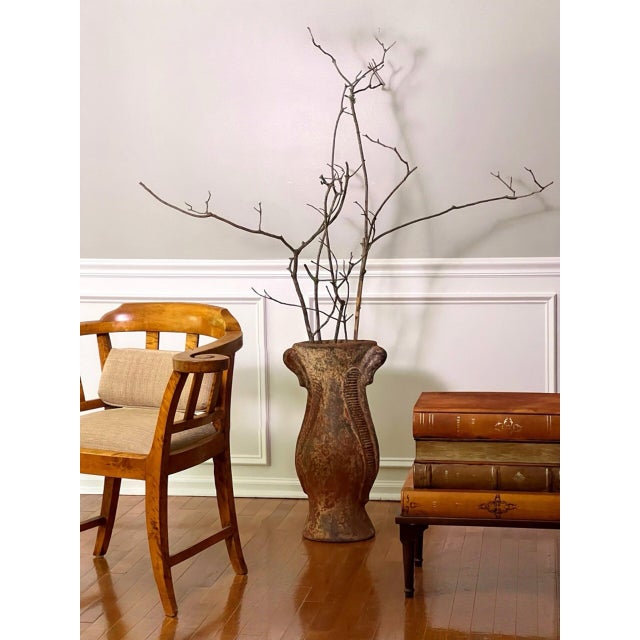 19th Century Mediterranean Studio Terra Cotta Floor Vase With Stylized Seahorses For Sale - Image 14 of 14