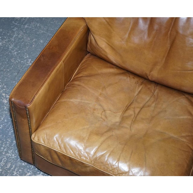 Tan Leather Armchairs by Timothy Oulton Viscount For Sale - Image 16 of 18