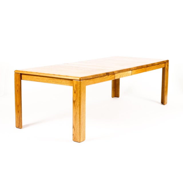 1970s Vintage Mid Century 70’s Chunky White Oak Dining Set — Glenn of California — Table + 6 Chairs For Sale - Image 5 of 17