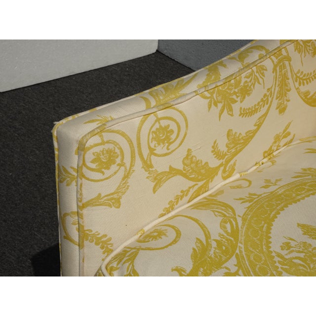 Vintage French Provincial Side Chair W Yellow Fabric and Down Cushion For Sale In Los Angeles - Image 6 of 12