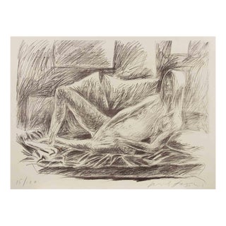 Pericle Fazzini, Reclined Figure, Lithograph, 1970s For Sale