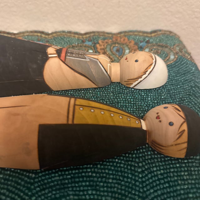 Wood Mid-Century Scandinavian Hand-Painted Wooden Folk Art Figurines For Sale - Image 7 of 9